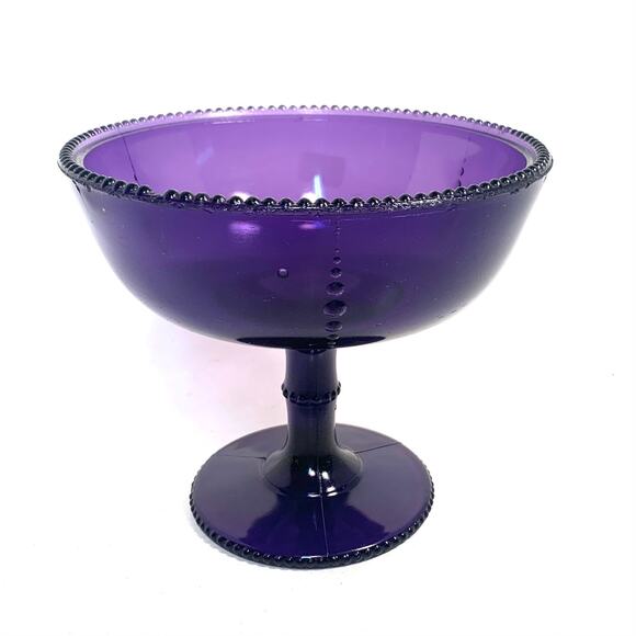 Antique Amethyst Purple Compote Pedestal Serving Dish - Picture 1 of 11
